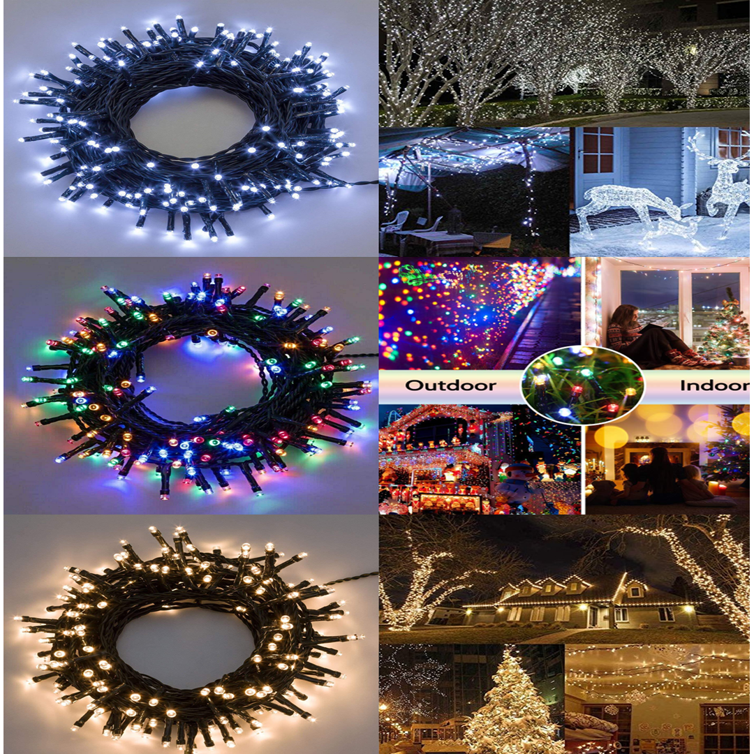catena luminosa luci di natale a led decorazioni natalizie luce bianco caldo, bianco freddo, multicolore